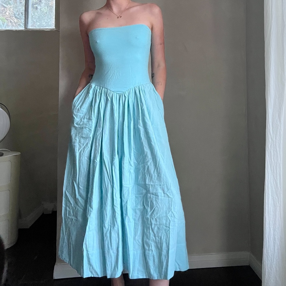 Free People Blue Dropwaist Dress S